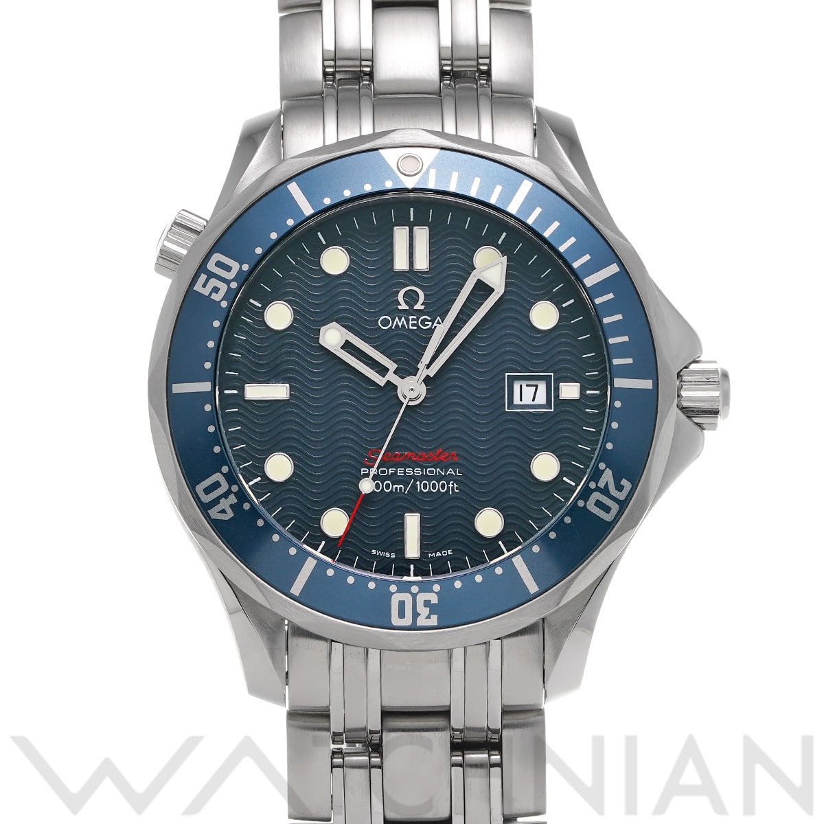オメガ シーマスター 300 クォーツ 2221.80 ブルー メンズ 時計 【中古】【wristwatch】