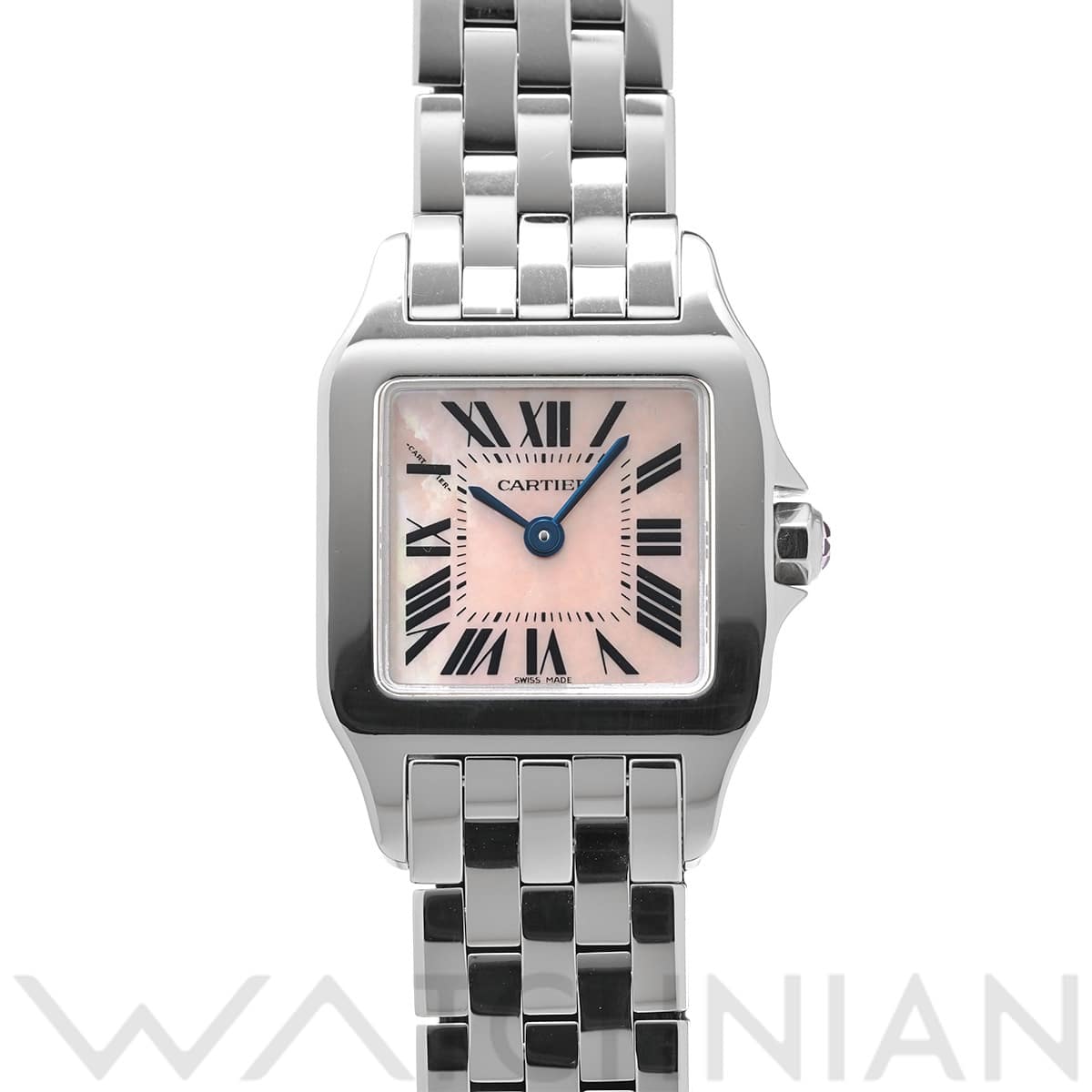 カルティエ サントス ドゥモワゼル SM W25075Z5 ピンクシェル レディース 時計 【中古】【wristwatch】