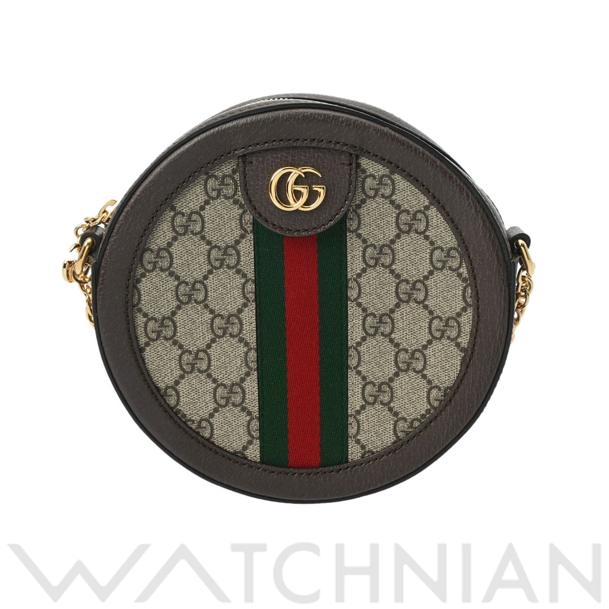 グッチ ラウンドショルダーバッグ オフィディア ベージュ/エボニー/ゴールド金具 550618 レザー/GGスプリームキャンバス レディース バッグ 【中古】【bag】