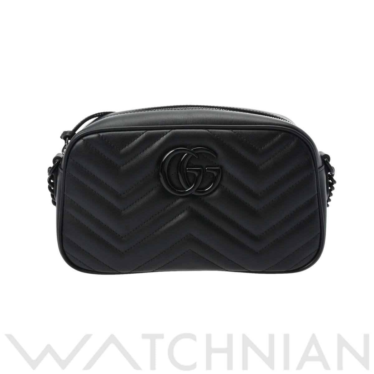 グッチ GGマーモント スモール チェーンショルダー ブラック 447632 レザー レディース バッグ 【中古】【bag】