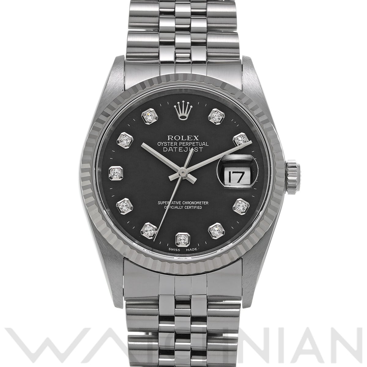 ロレックス デイトジャスト 36 16234G ブラック/ダイヤモンド メンズ 時計 【中古】【wristwatch】