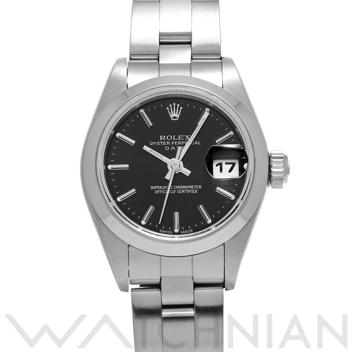 ロレックス オイスターパーペチュアル デイト 69160 ブラック レディース 時計 【中古】【wristwatch】