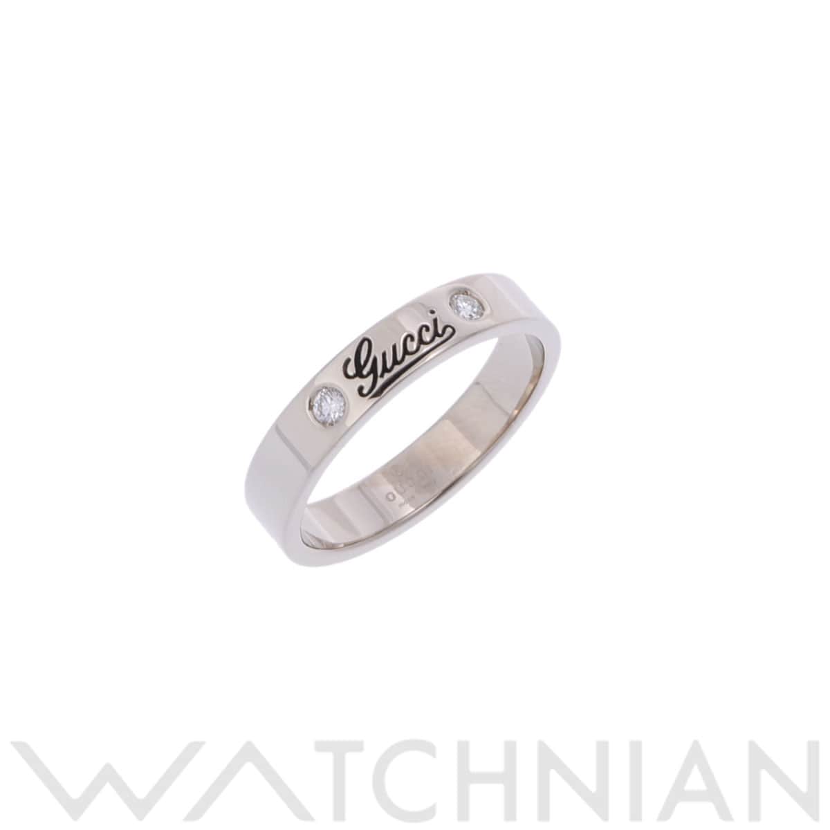 グッチ アイコンプリント リング #15 シルバー K18ホワイトゴールド WG レディース ジュエリー 【中古】【jewelry】