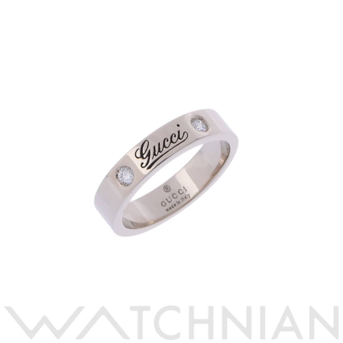 グッチ アイコンプリント リング #8 2PD シルバー K18ホワイトゴールド WG レディース ジュエリー 【中古】【jewelry】