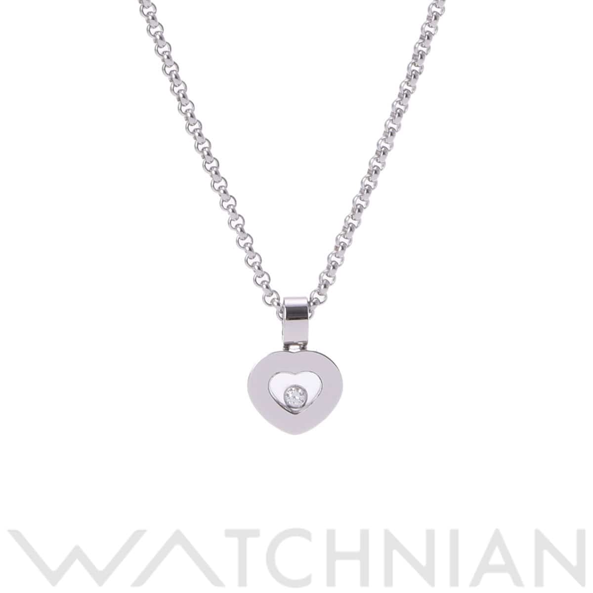 ショパール ハッピーダイヤモンド ネックレス ハート 1PD シルバー K18ホワイトゴールド WG レディース ジュエリー 【中古】【jewelry】