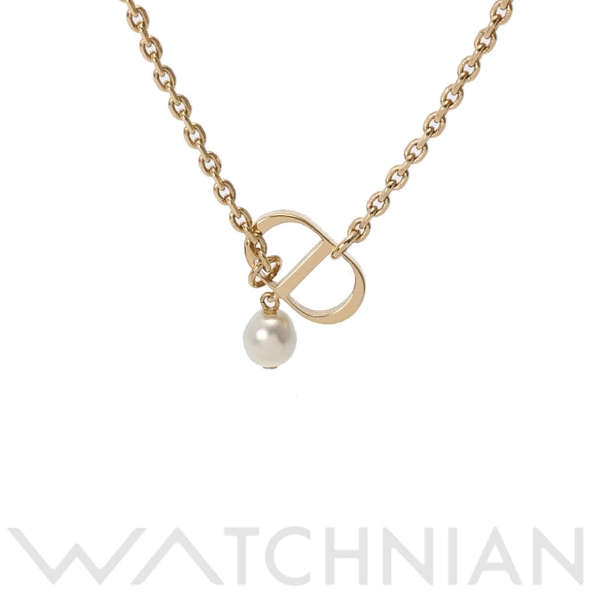 ディオール Petit CD ネックレス ゴールド/ホワイト N1390PTCRS D301 メタル/レジンパール レディース ジュエリー 【中古】【jewelry】