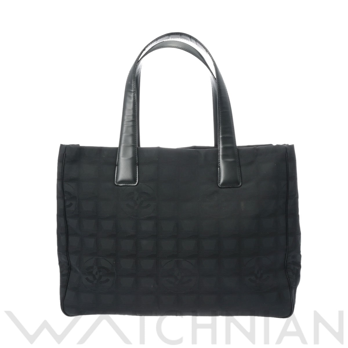 シャネル ニュートラベルライン トート MM ブラック/ゴールド金具 A15991 ナイロン レディース バッグ 【中古】【bag】