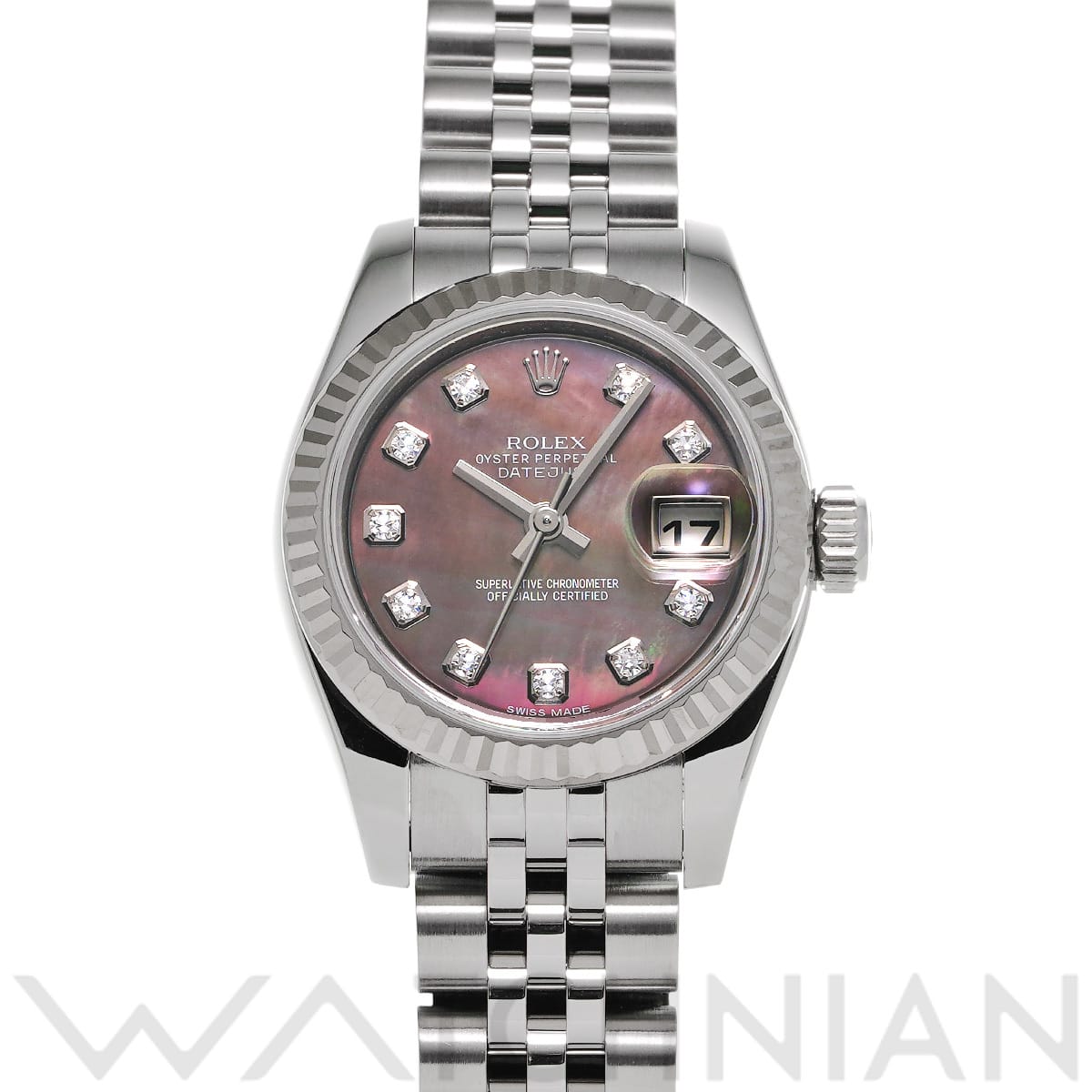 ロレックス レディ デイトジャスト 26 179174NG ブラックシェル/ダイヤモンド レディース 時計 【中古】【wristwatch】
