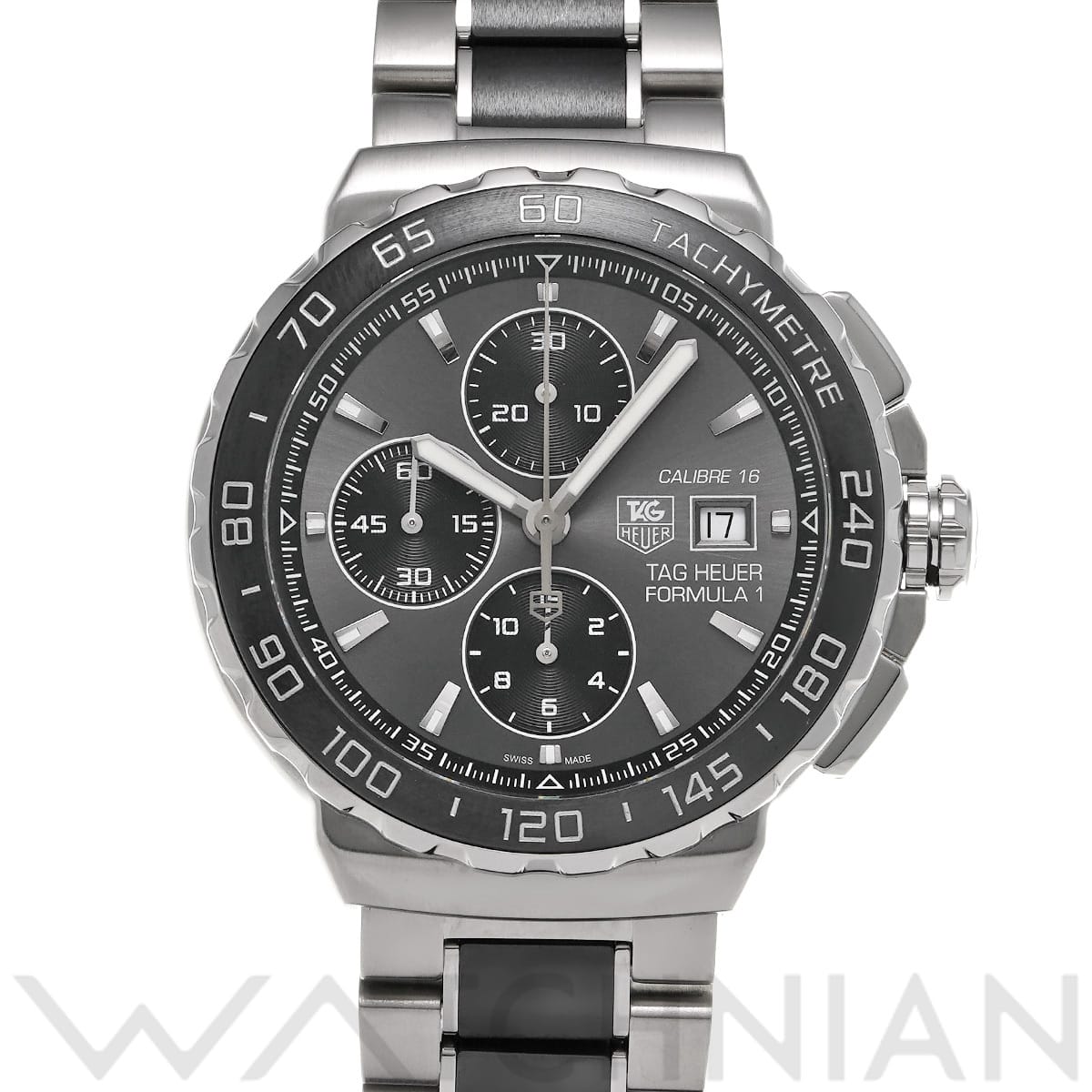 タグ ホイヤー フォーミュラ1 キャリバー16 クロノグラフ CAU2010.BA0873 グレー/ブラック メンズ 時計 【中古】【wristwatch】