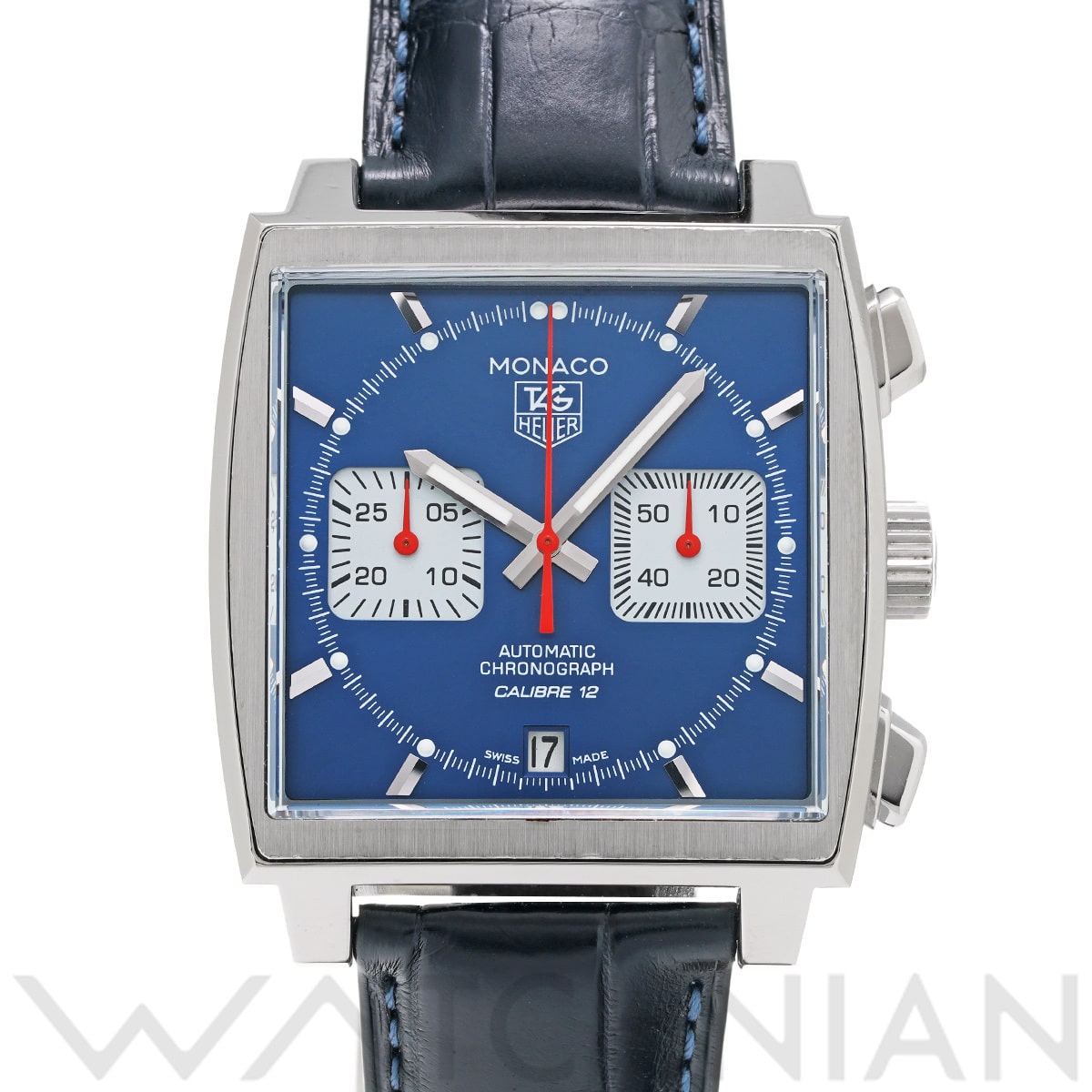 タグ ホイヤー モナコ キャリバー12 クロノグラフ CAW2111.FC6183 ブルー/シルバー メンズ 時計 【中古】【wristwatch】
