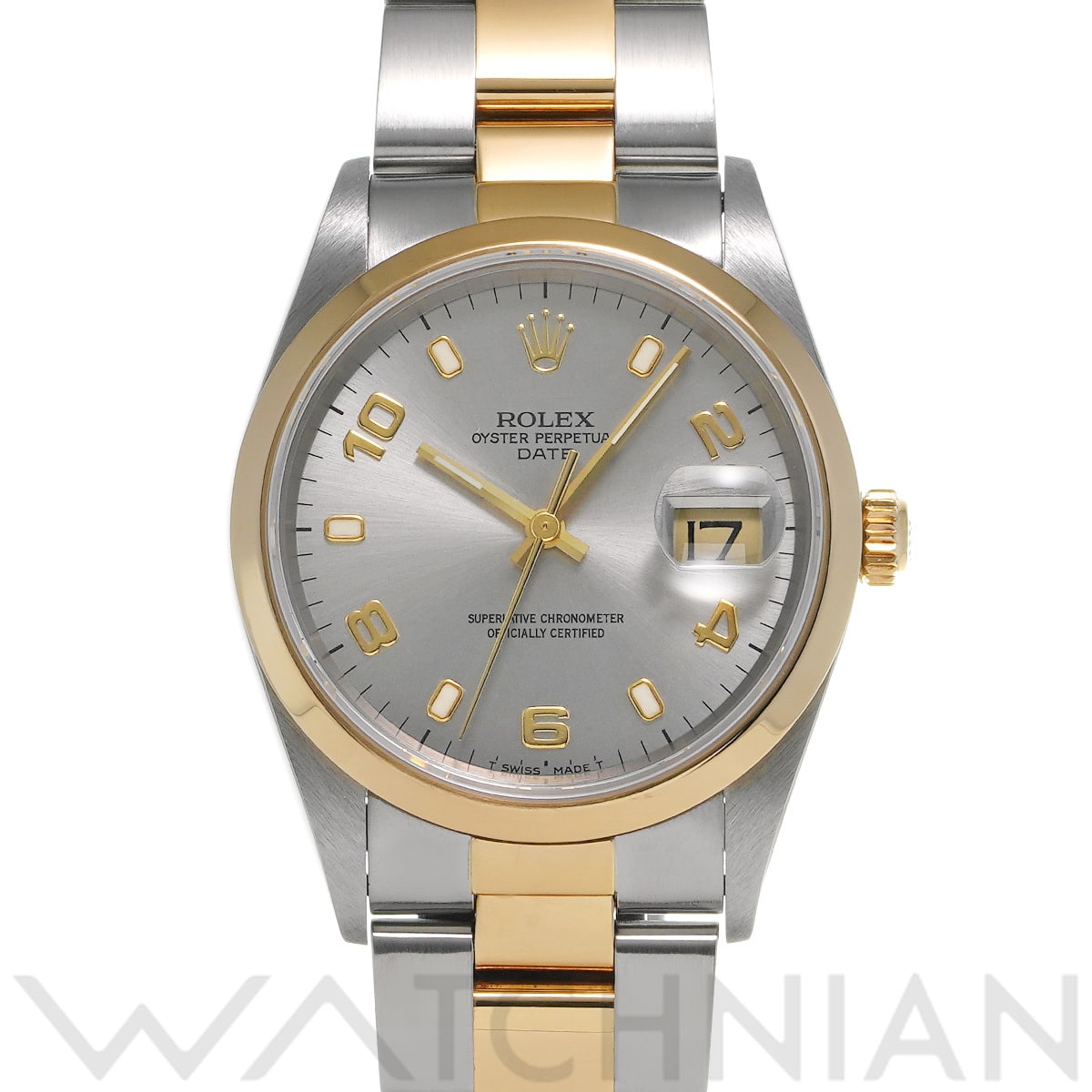 ロレックス オイスターパーペチュアル デイト 15203 グレー メンズ 時計 【中古】【wristwatch】