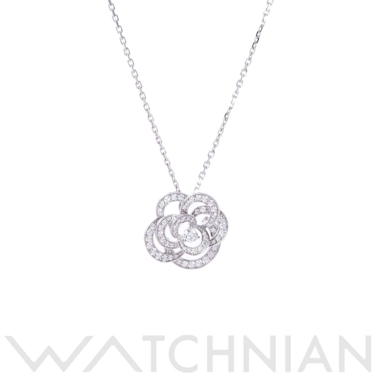 シャネル カメリアネックレス　ミディアム　ダイヤ シルバー K18ホワイトゴールド WG レディース ジュエリー 【中古】【jewelry】