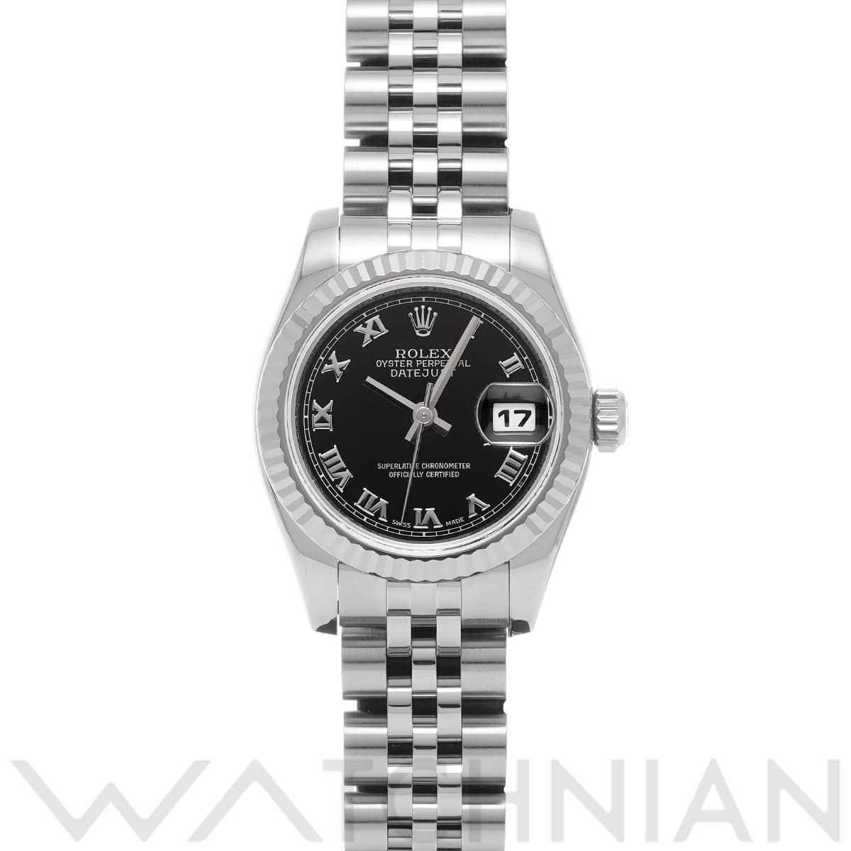 ロレックス デイトジャスト 179174 ブラック レディース 時計 【中古】【wristwatch】