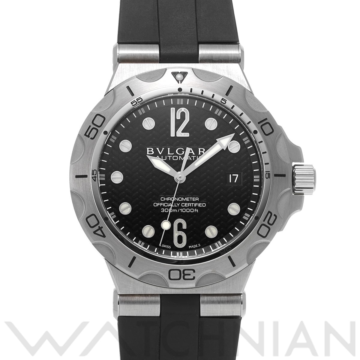 ブルガリ ディアゴノ プロフェッショナル スクーバ アクア DP42SSD ブラック メンズ 時計 【中古】【wristwatch】