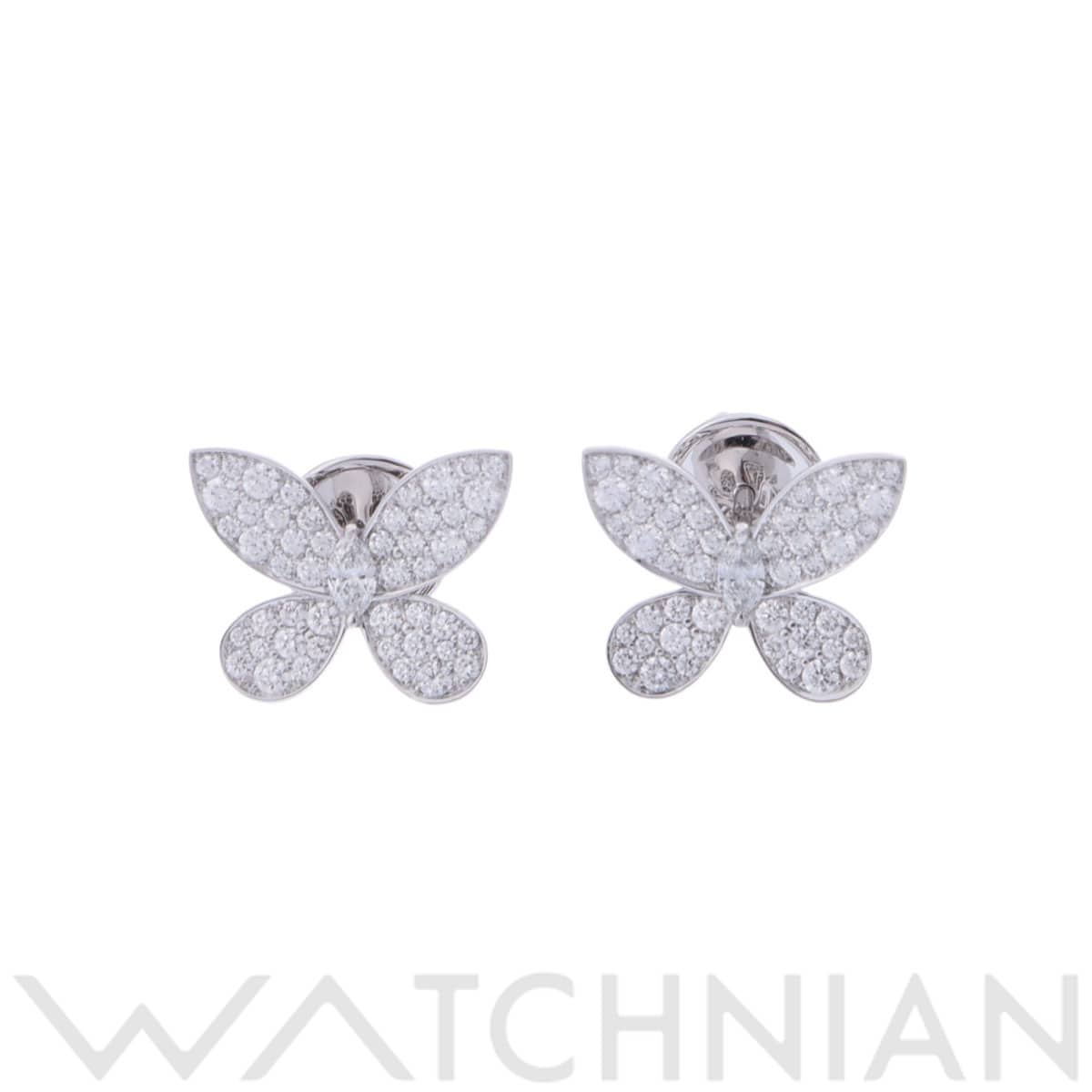 グラフ バタフライピアス パヴェ シルバー K18ホワイトゴールド WG レディース ジュエリー 【中古】【jewelry】