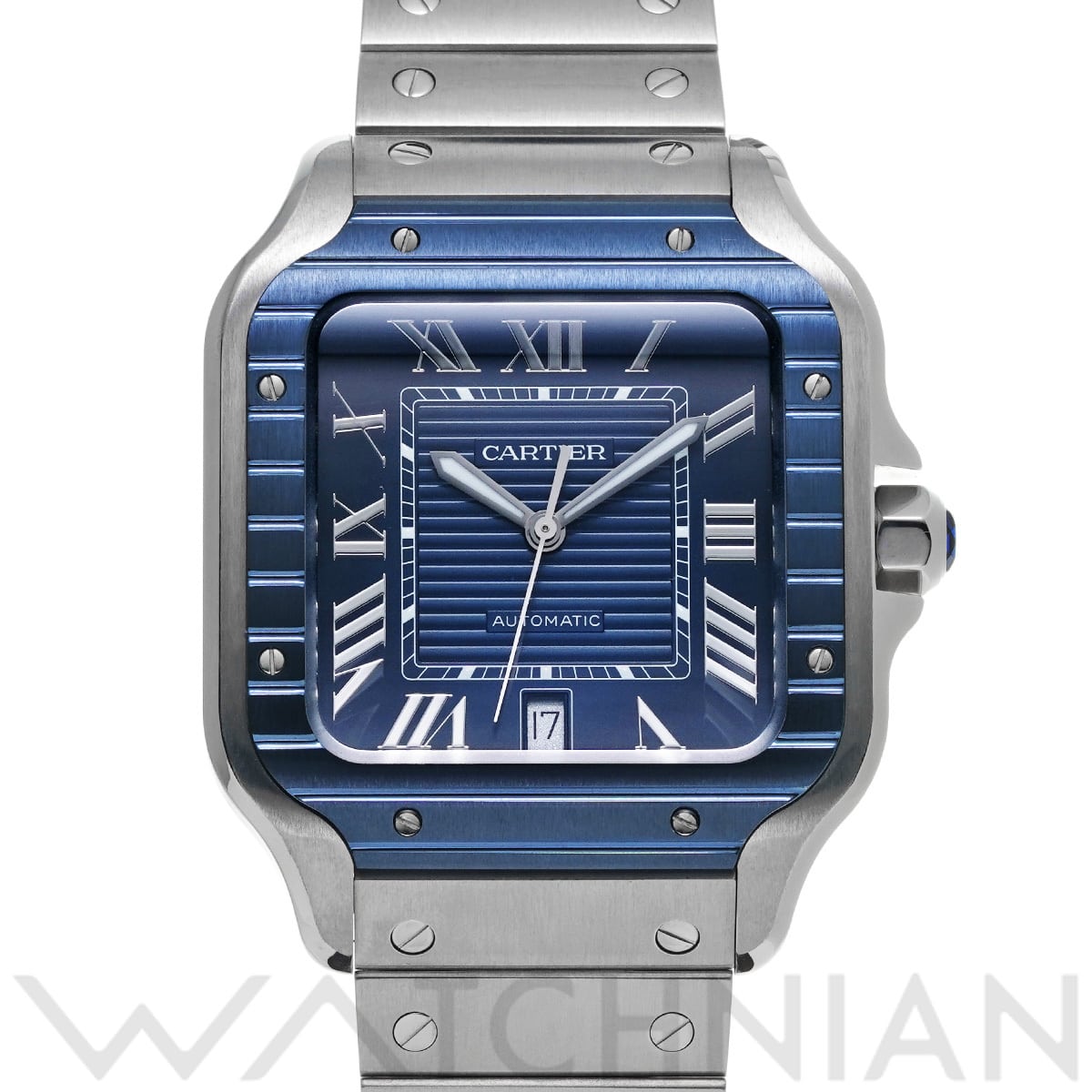 カルティエ サントス ドゥ カルティエ LM WSSA0048 ブルー メンズ 時計 【中古】【wristwatch】