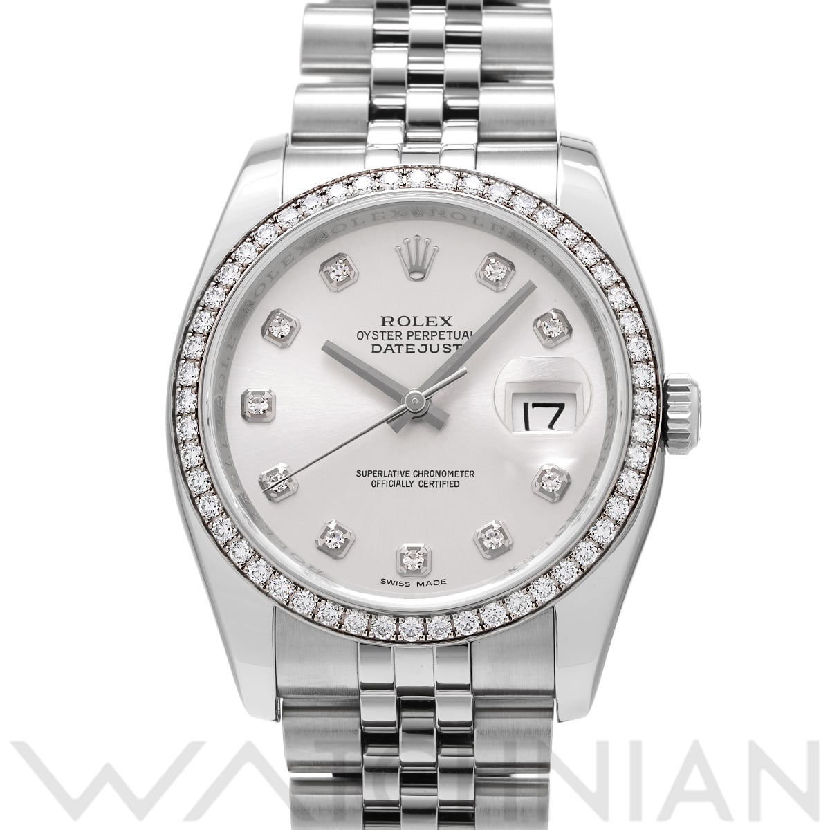 ロレックス デイトジャスト 36 116244G シルバー/ダイヤモンド メンズ 時計 【中古】【wristwatch】