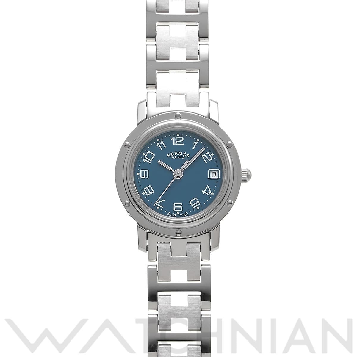 エルメス クリッパー CL4.210 ブルー レディース 時計 【中古】【wristwatch】