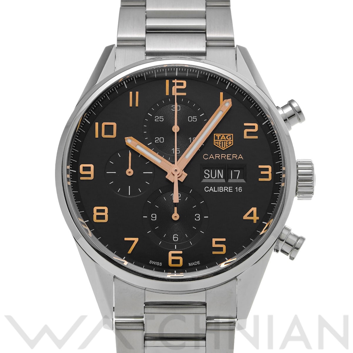 タグ ホイヤー カレラ キャリバー16 クロノグラフ デイデイト CV2A1AB.BA0738 ブラック メンズ 時計 【中古】【wristwatch】