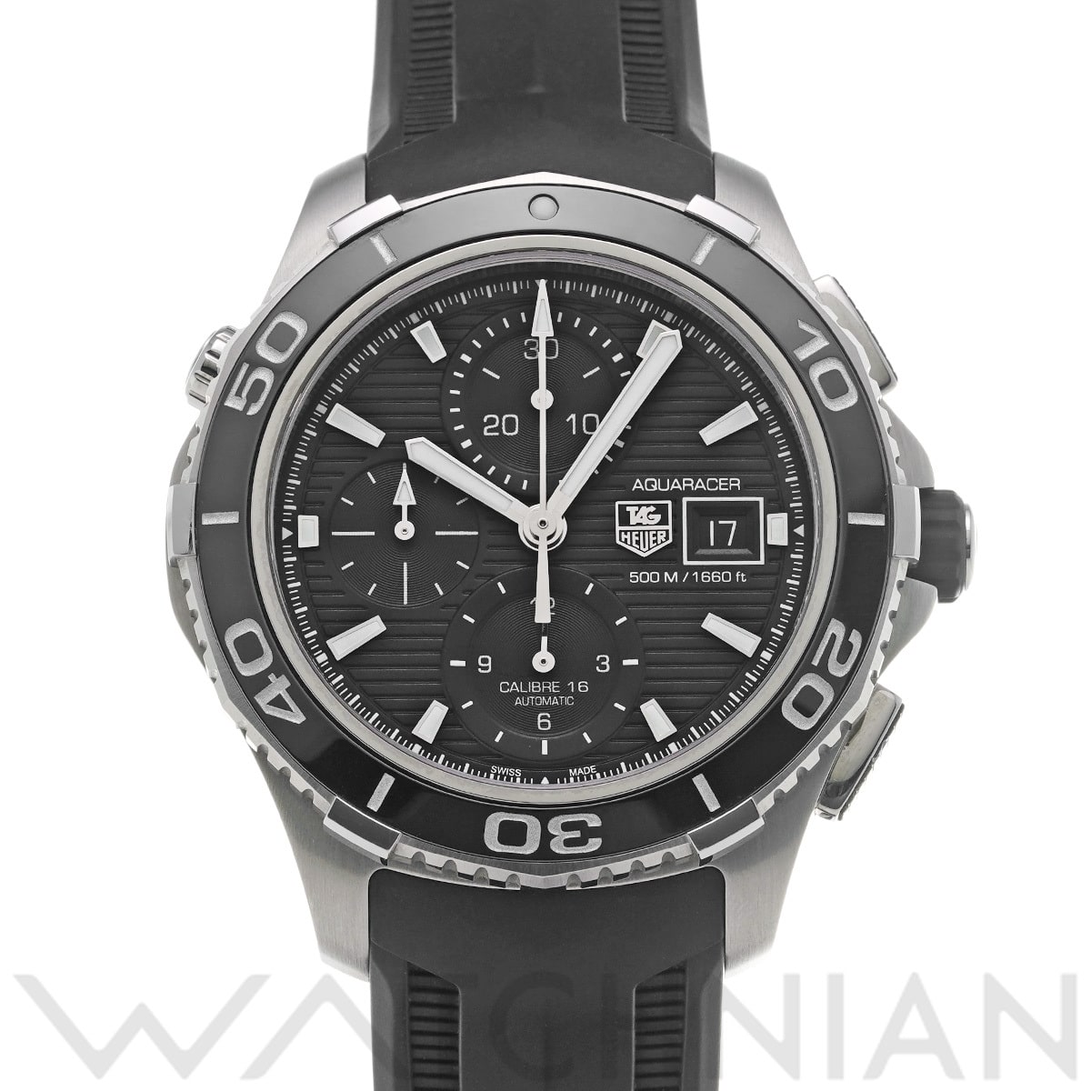 タグ ホイヤー アクアレーサー キャリバー16 クロノグラフ CAK2110.FT8019 ブラック メンズ 時計 【中古】【wristwatch】