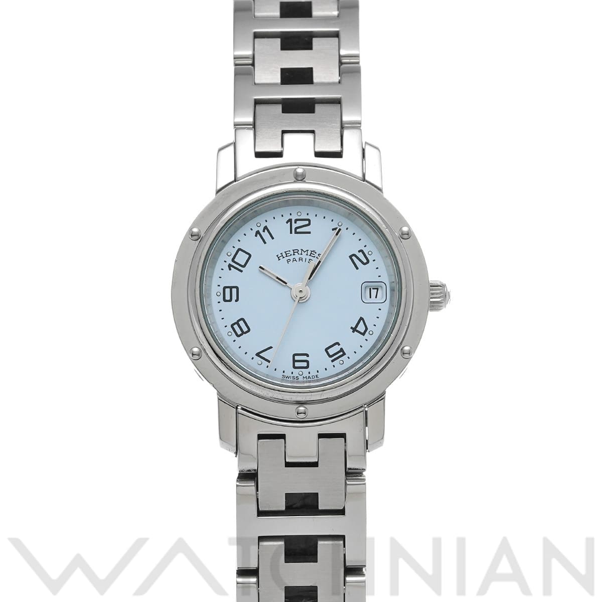 エルメス クリッパー CL4.210 ライトブルー レディース 時計 【中古】【wristwatch】