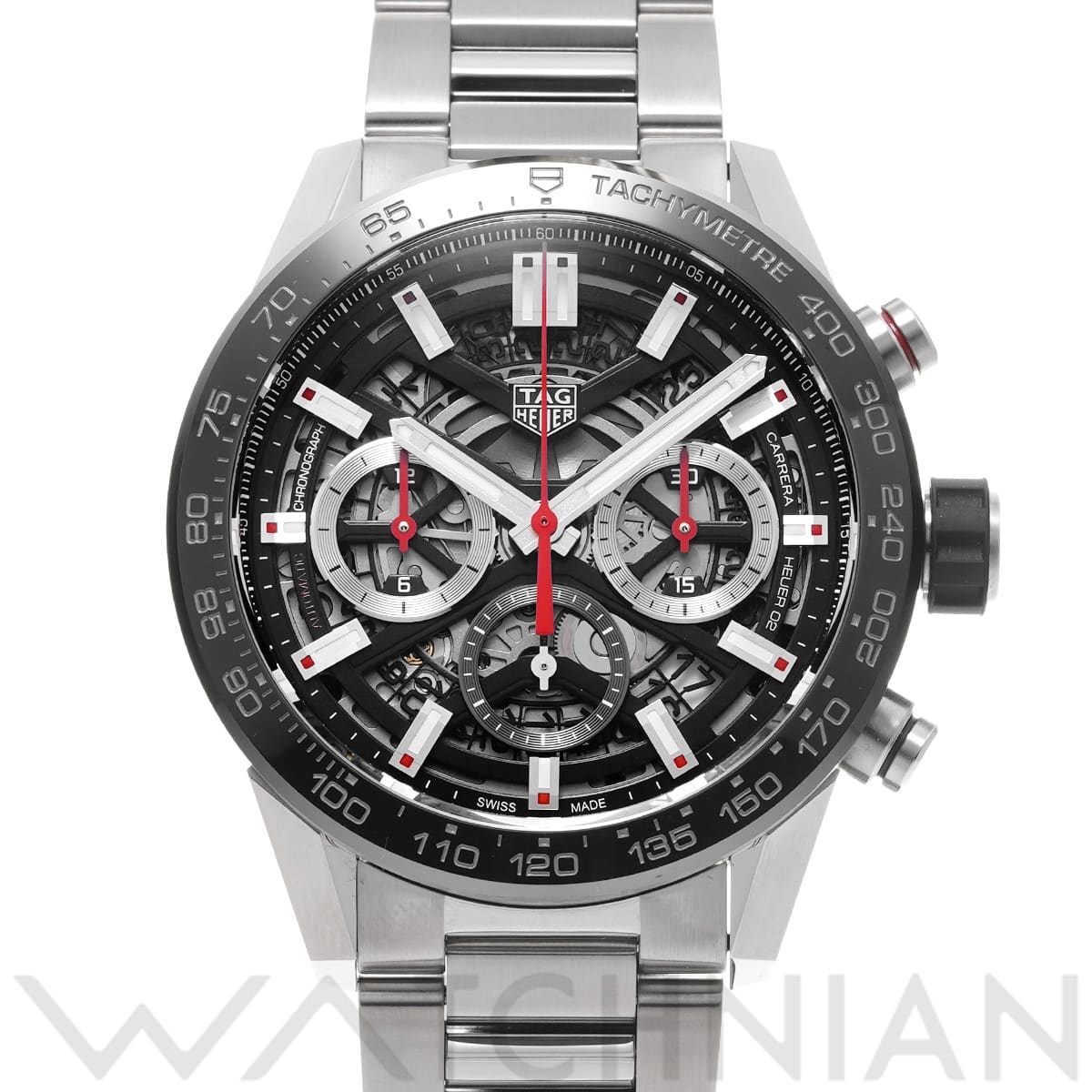 タグ ホイヤー カレラ キャリバーホイヤー02 クロノグラフ CBG2010.BA0662 ブラック メンズ 時計 【中古】【wristwatch】