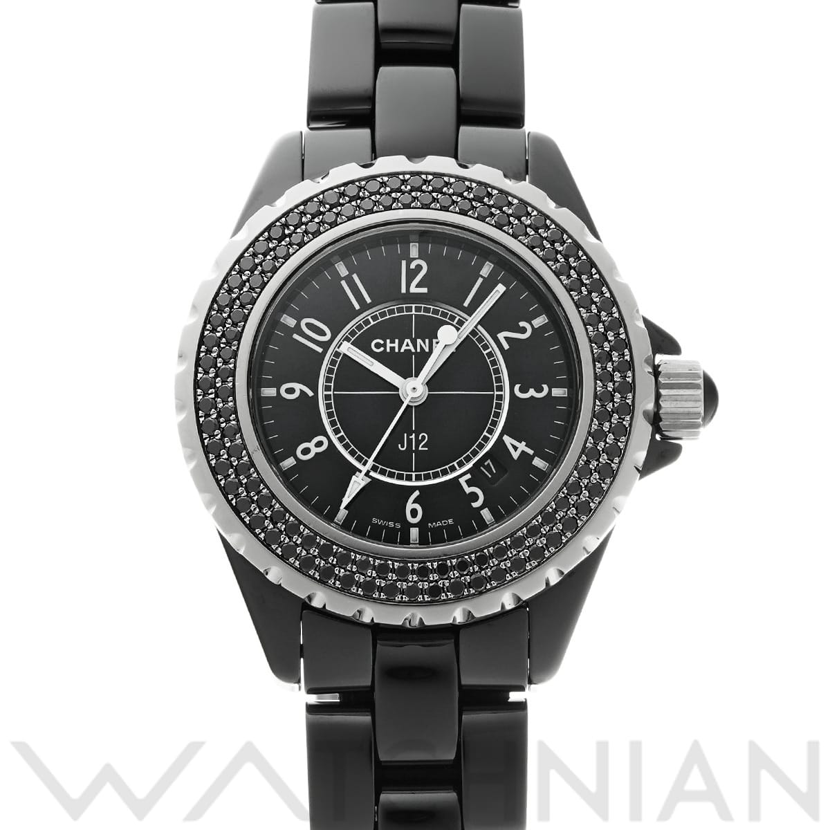 シャネル J12 33MM H1416 ブラックラッカー レディース 時計 【中古】【wristwatch】