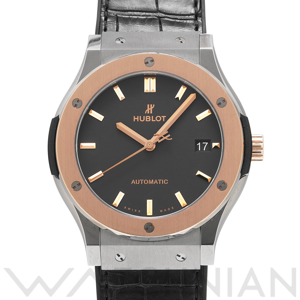 ウブロ クラシックフュージョン チタニウム キングゴールド 511.NO.1181.LR マットブラック メンズ 時計 【中古】【wristwatch】