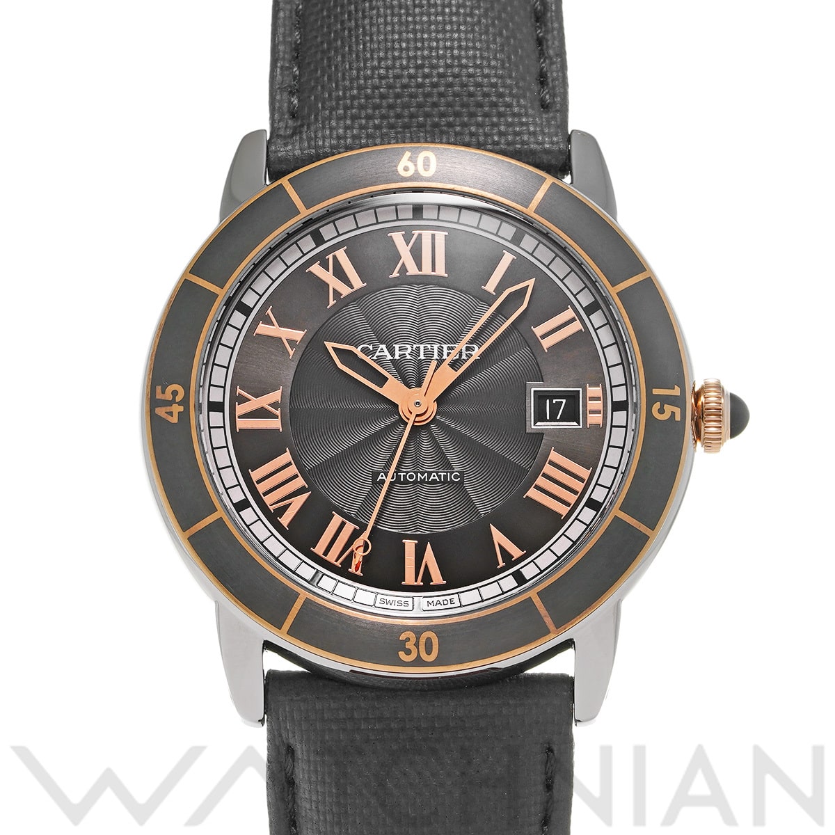 カルティエ ロンド クロワジエール W2RN0005 グレー メンズ 時計 【中古】【wristwatch】