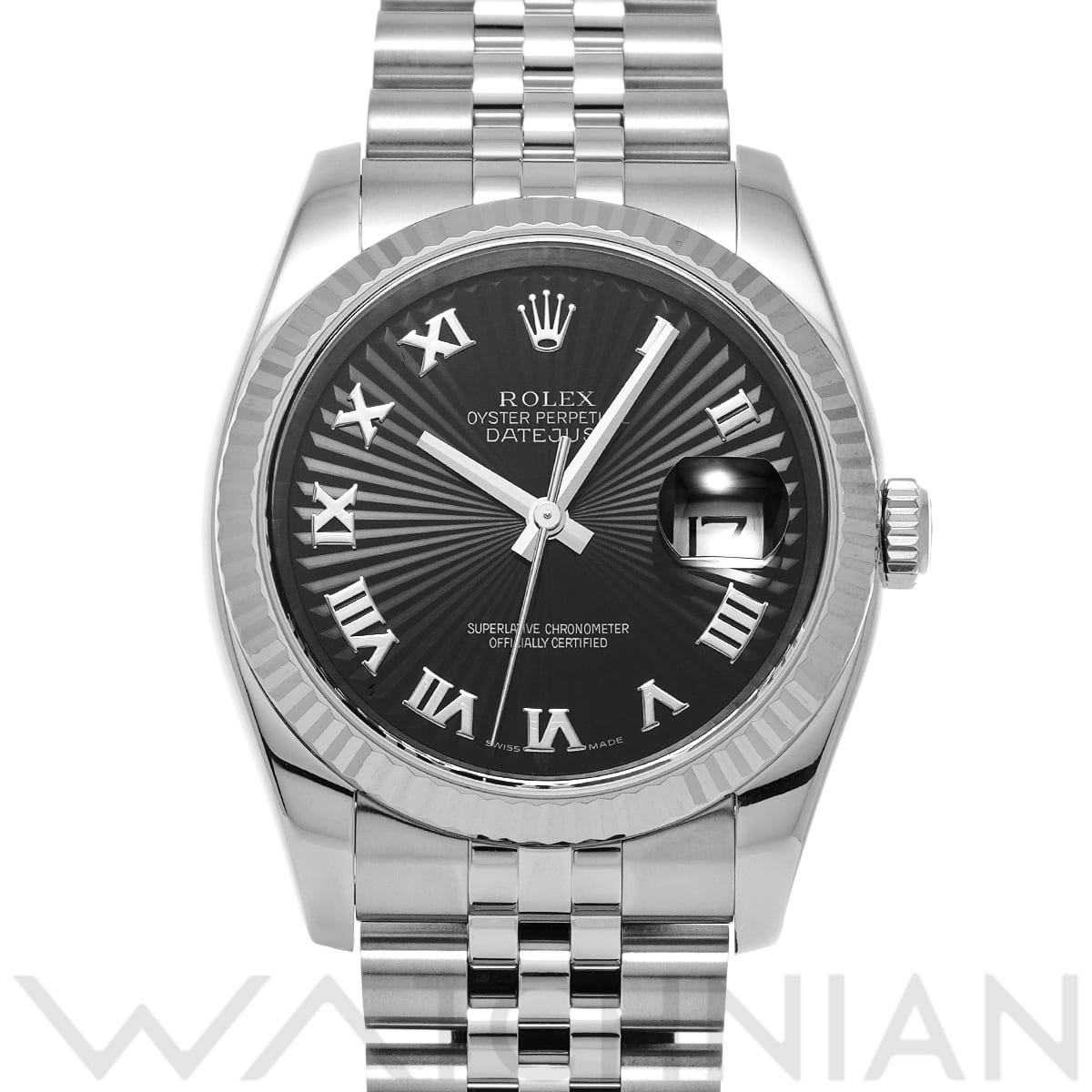 ロレックス デイトジャスト 36 116234 ブラックサンビーム メンズ 時計 【中古】【wristwatch】