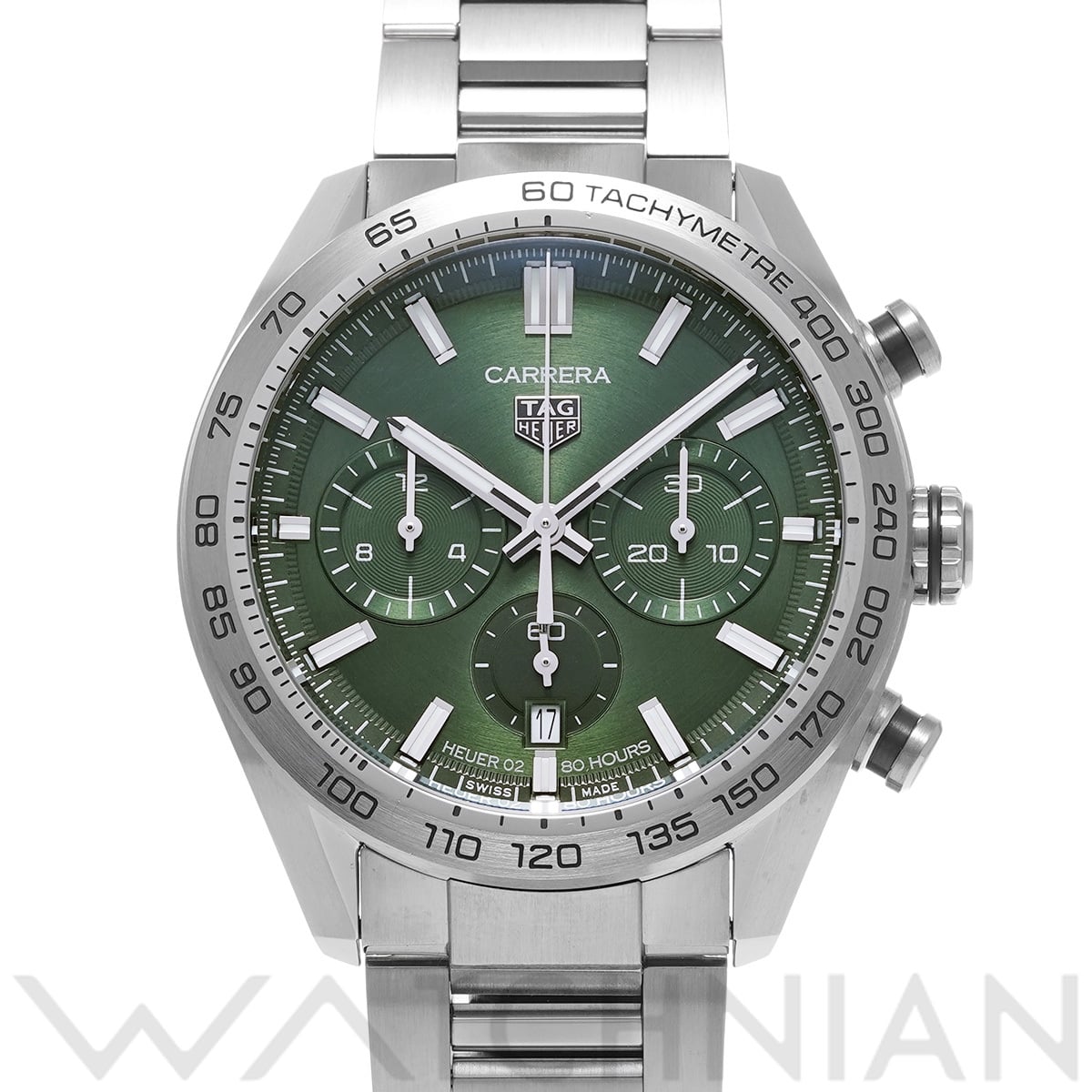 タグ ホイヤー カレラ キャリバーホイヤー02 スポーツ クロノグラフ CBN2A10.BA0643 グリーン メンズ 時計 【中古】【wristwatch】