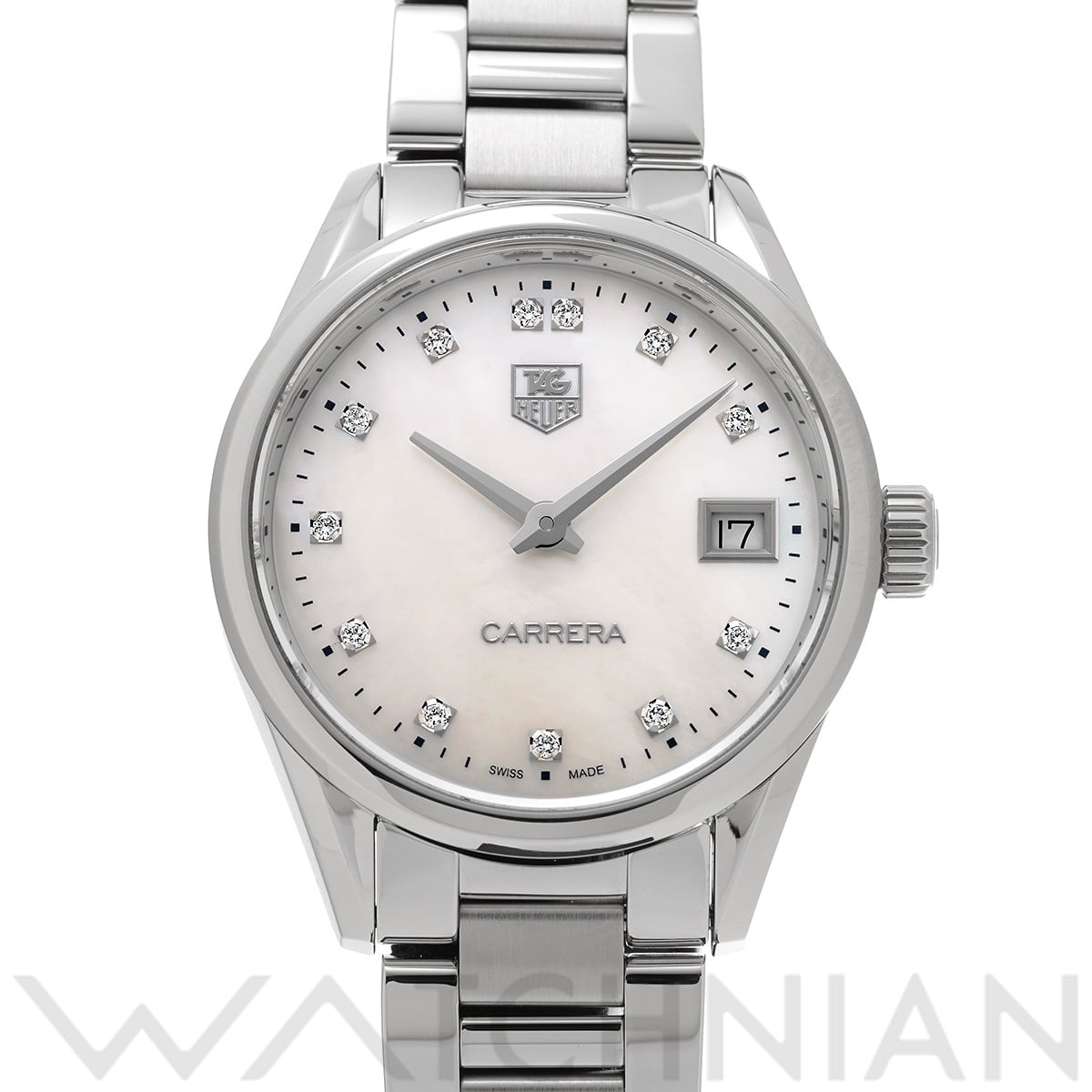 タグ ホイヤー カレラ WAR1314.BA0778 ホワイトシェル/ダイヤモンド レディース 時計 【中古】【wristwatch】