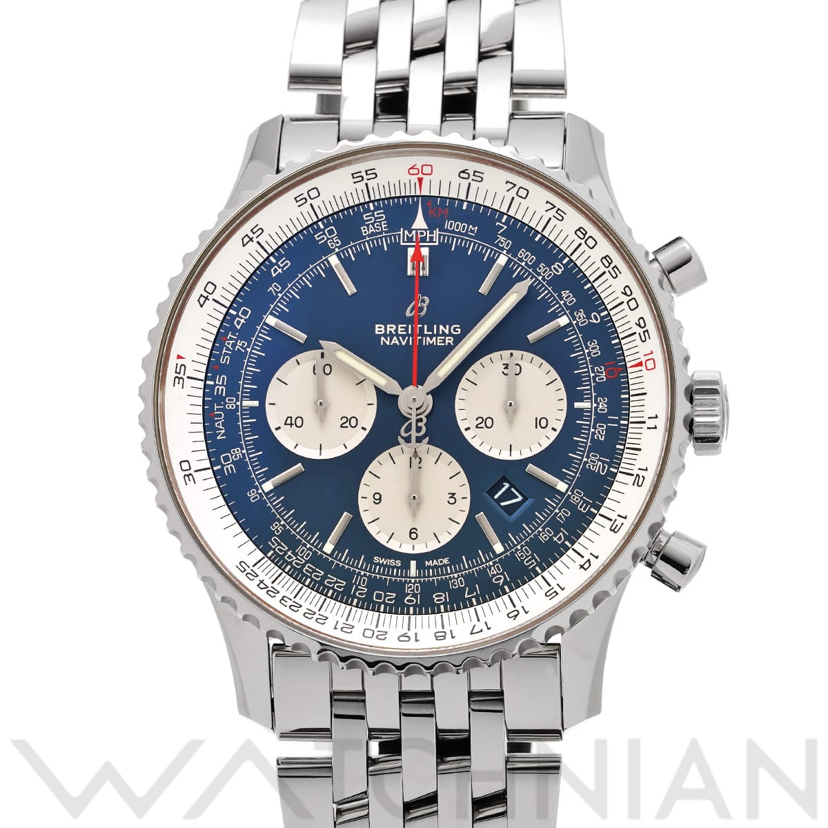ブライトリング ナビタイマー 1 B01 クロノグラフ 46 AB0127211C1A1 ブルー/シルバー メンズ 時計 【中古】【wristwatch】