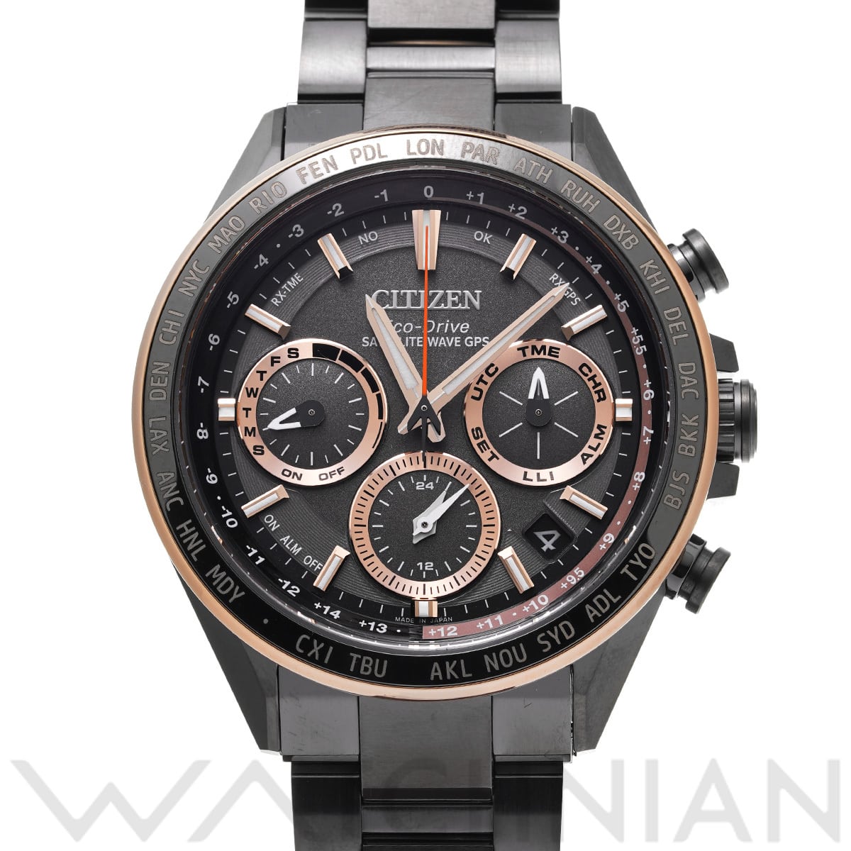 シチズン ACT Line サテライトウエーブ GPS クロノグラフ ブラックチタン CC4016-67E グレー メンズ 時計 【中古】【wristwatch】