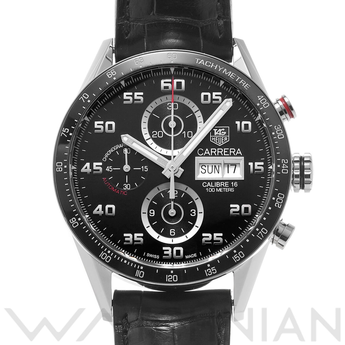 タグ ホイヤー カレラ キャリバー16 クロノグラフ デイデイト CV2A1R.FC6235 ブラック メンズ 時計 【中古】【wristwatch】