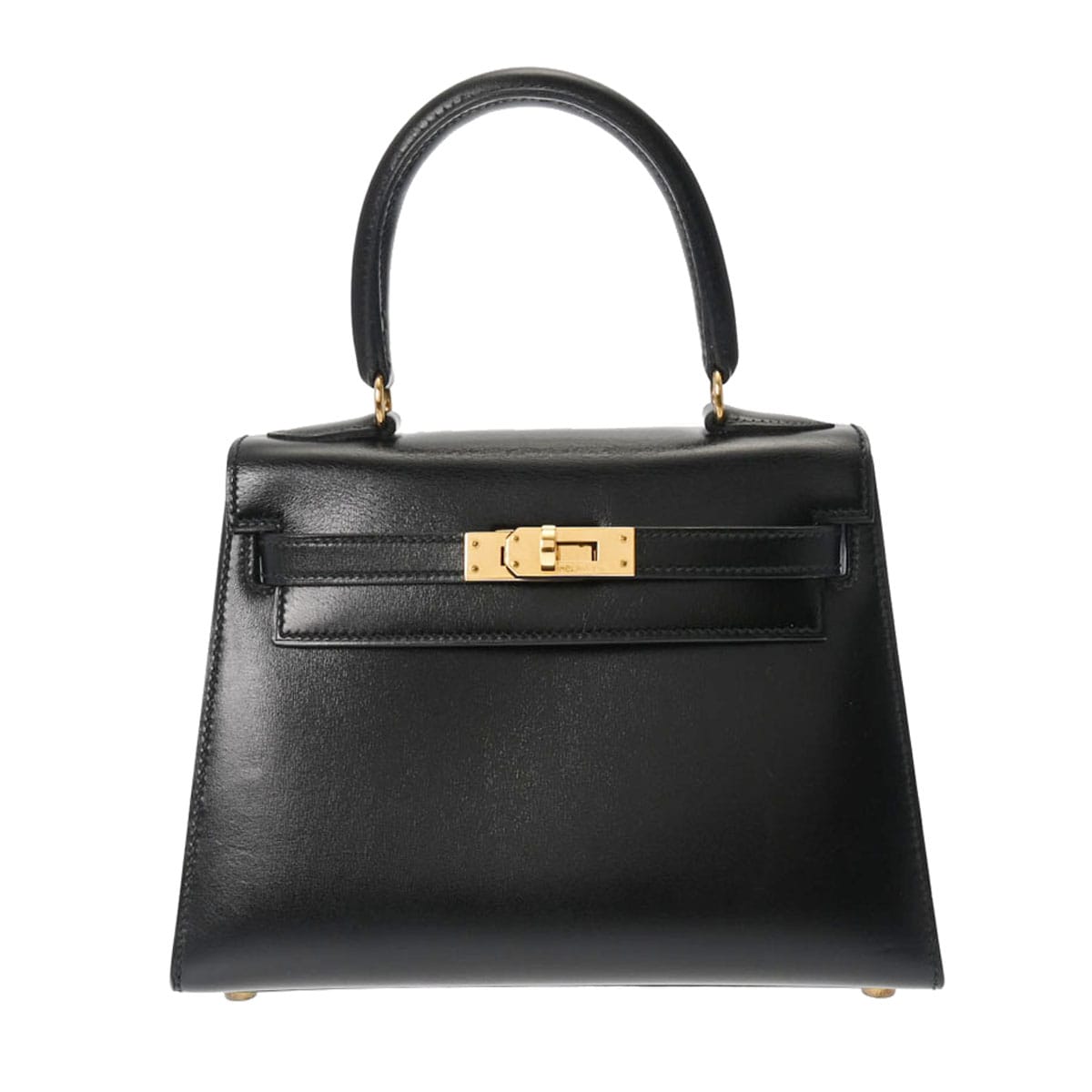 エルメス ミニケリー 20 ブラック ボックスカーフ レディース バッグ 【中古】【bag】