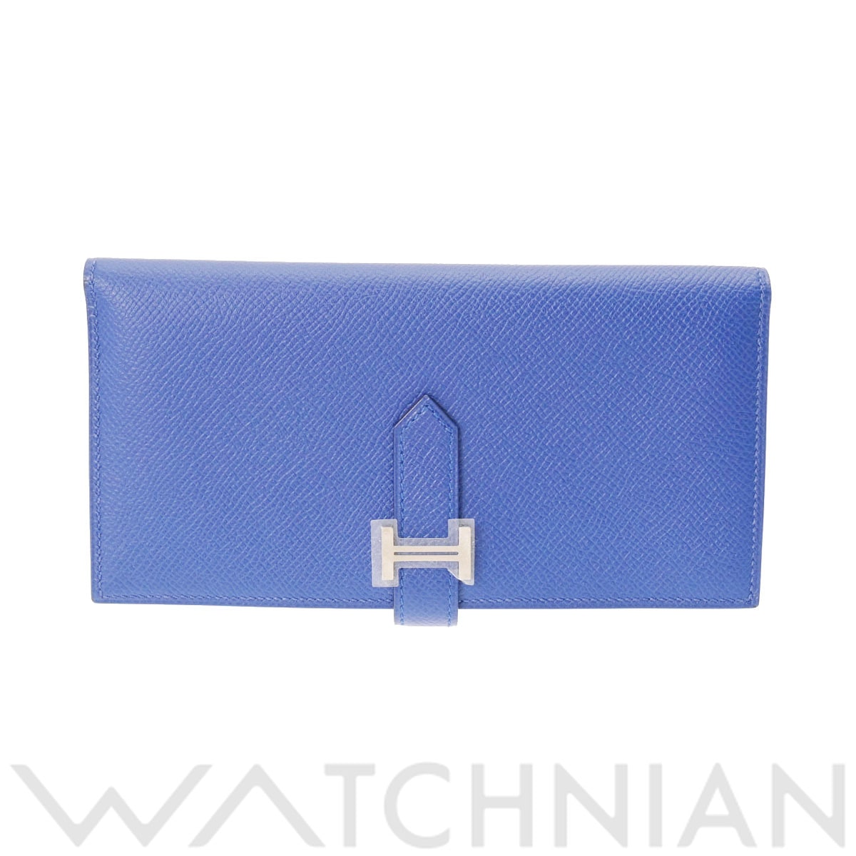 エルメス ベアン スフレ ブルーエレクトリック/パラジウム金具 ヴォーエプソン ユニセックス 財布 【中古】【purse】
