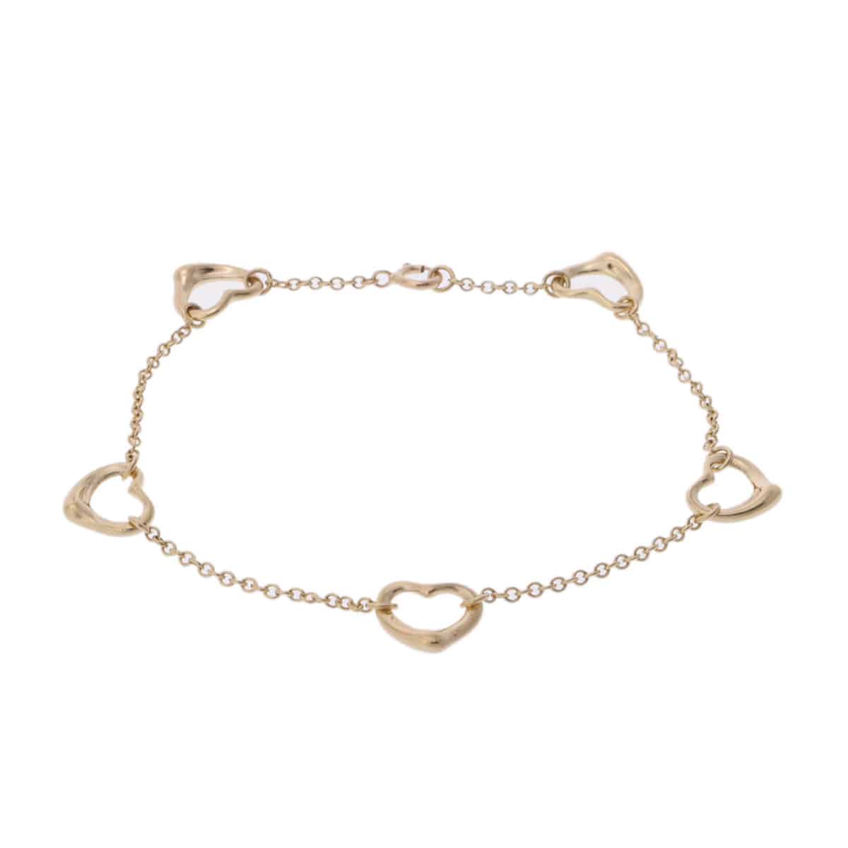 ティファニー オープンハート ブレスレット K18イエローゴールド YG レディース ジュエリー 【中古】【jewelry】