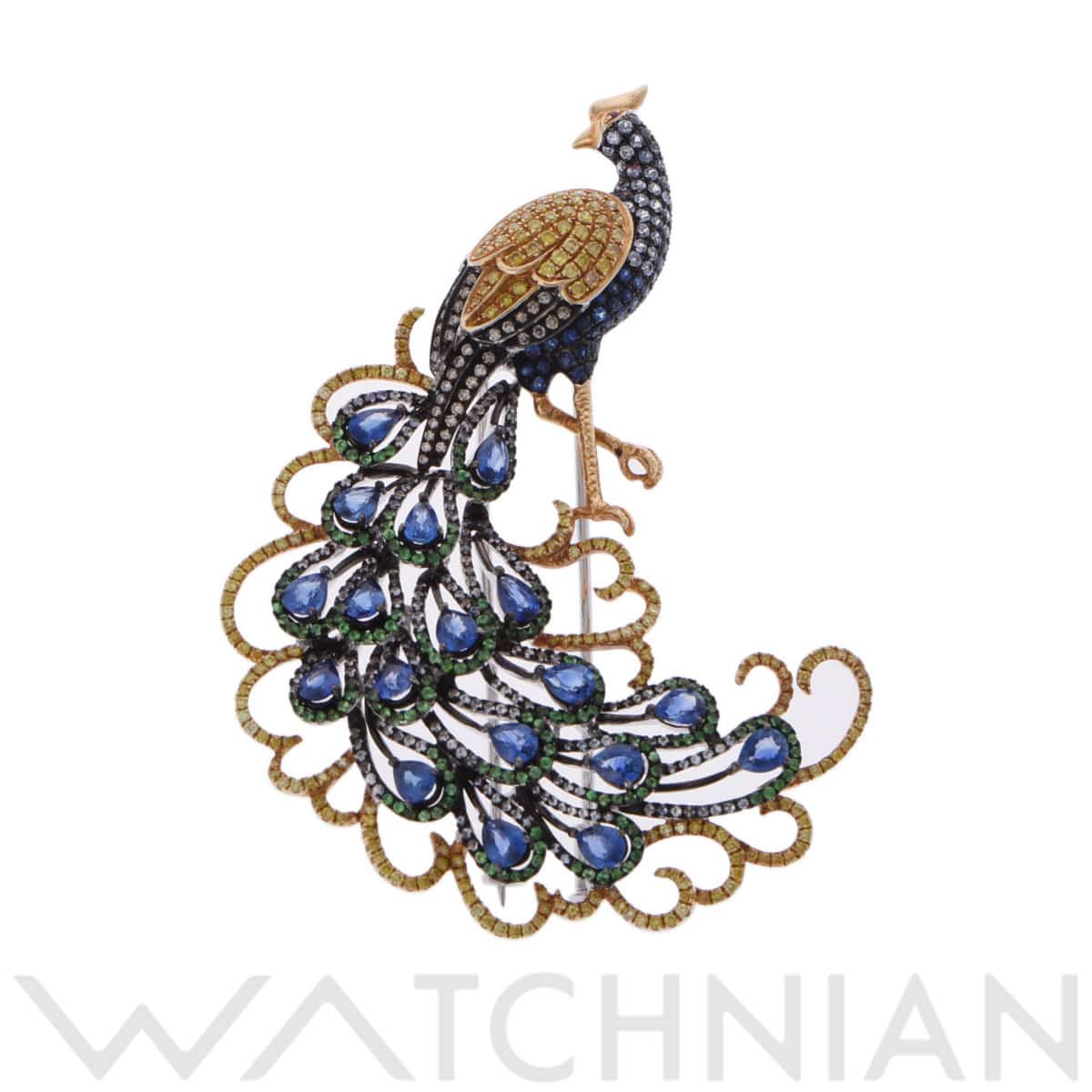 ノーブランド クジャクブローチ ゴールド K18ホワイトゴールド WG/K18ピンクゴールド PG レディース ジュエリー 【中古】【jewelry】