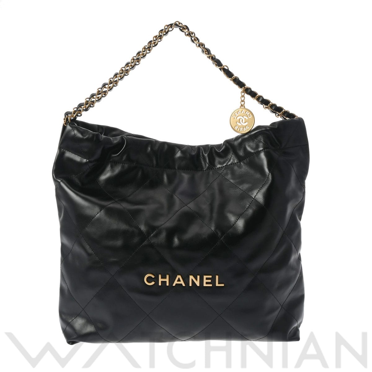 シャネル CHANEL 22 ブラック AS3261 シャイニーカーフスキン レディース バッグ 【未使用】【bag】