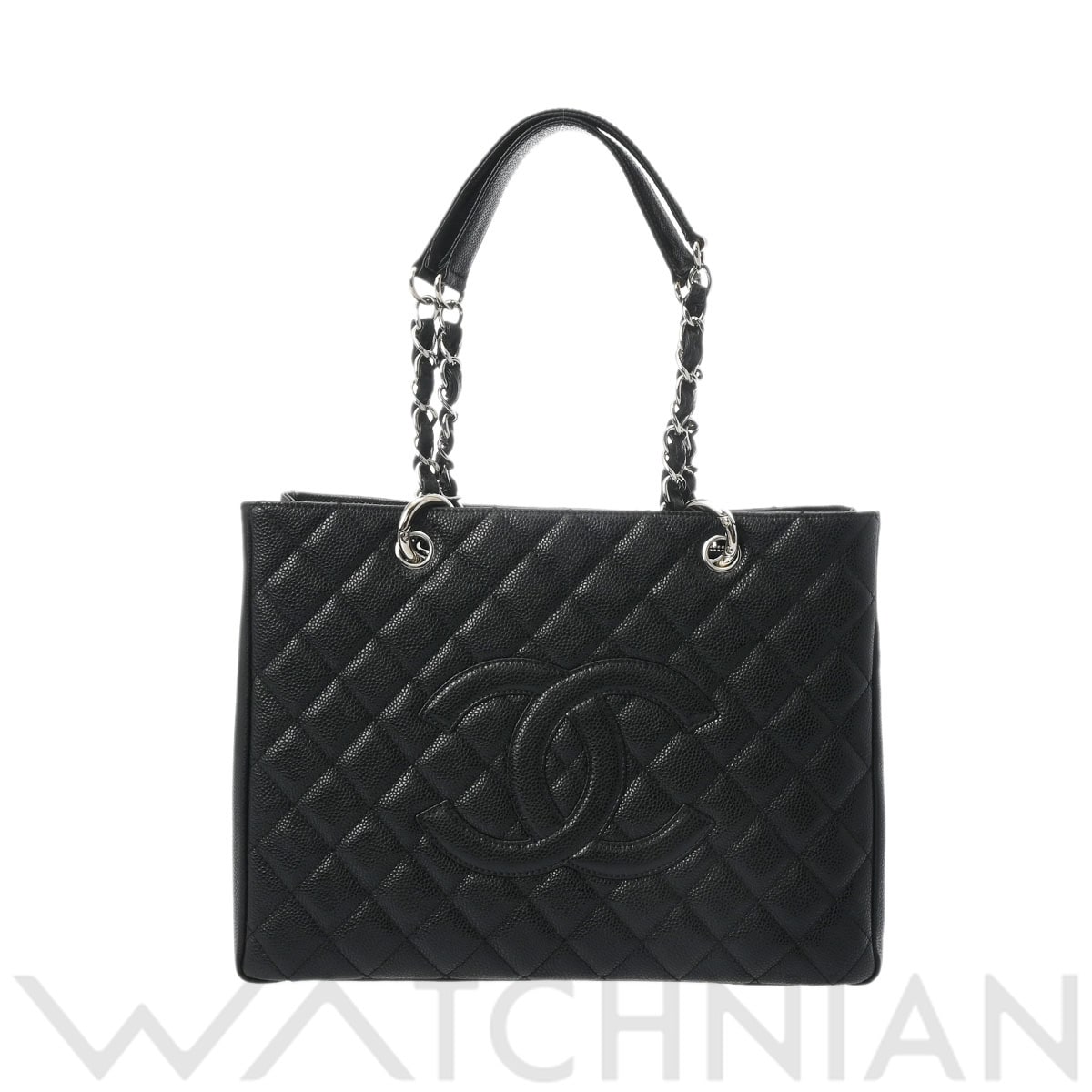 シャネル マトラッセ GST 旧型 ブラック/シルバー金具 A50995 キャビアスキン レディース バッグ 【中古】【bag】