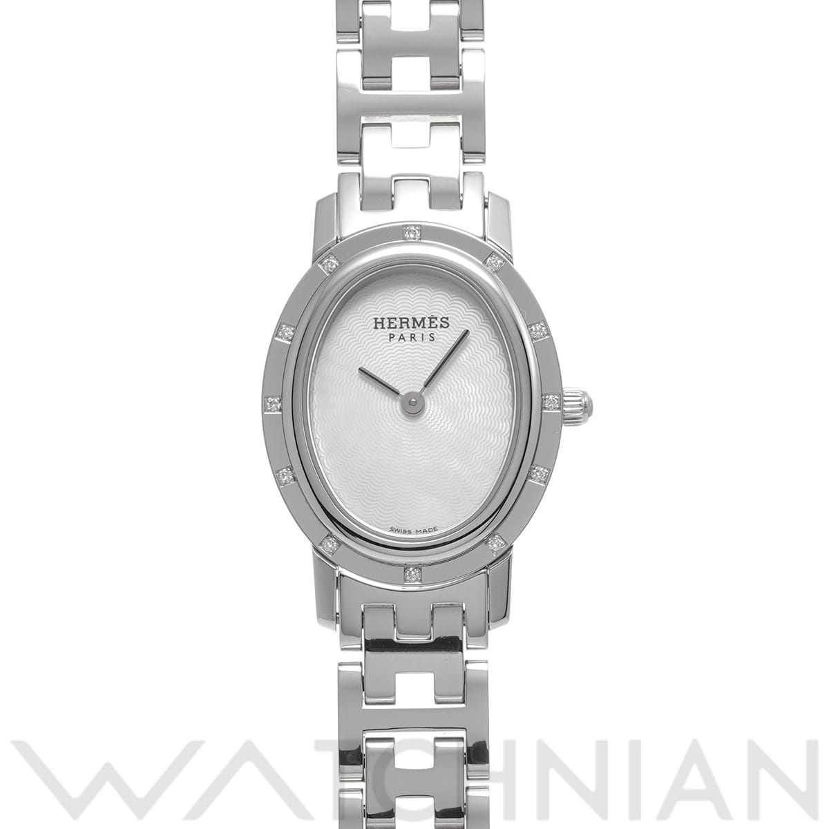 エルメス クリッパー オーバル CO1.230 ホワイトシェル レディース 時計 【中古】【wristwatch】