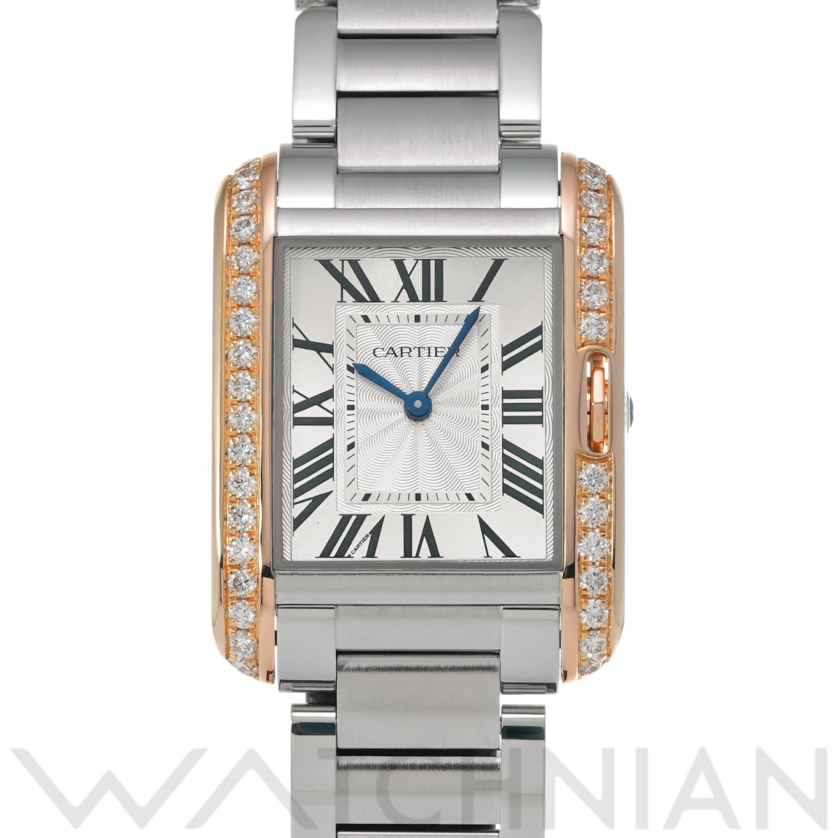 カルティエ タンクアングレーズ MM W3TA0003 シルバー ユニセックス 時計 【中古】【wristwatch】