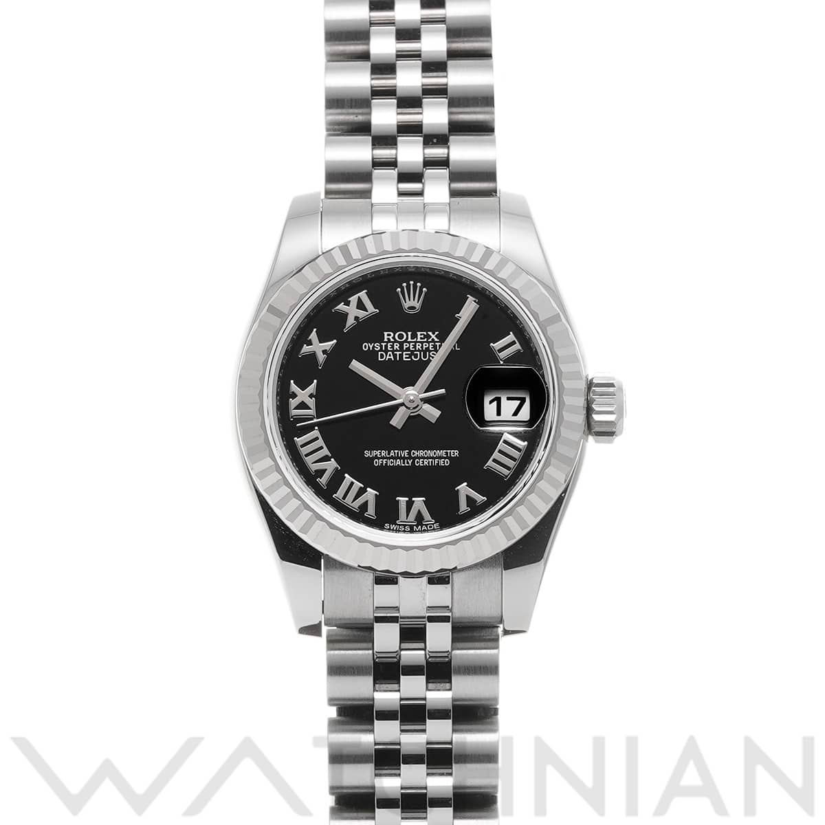 ロレックス デイトジャスト 179174 ブラック レディース 時計 【中古】【wristwatch】