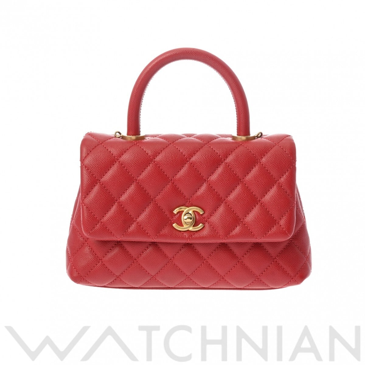 シャネル マトラッセ ココハンドル XS 2WAY レッド A29990 グレインドカーフスキン レディース バッグ 【中古】【bag】