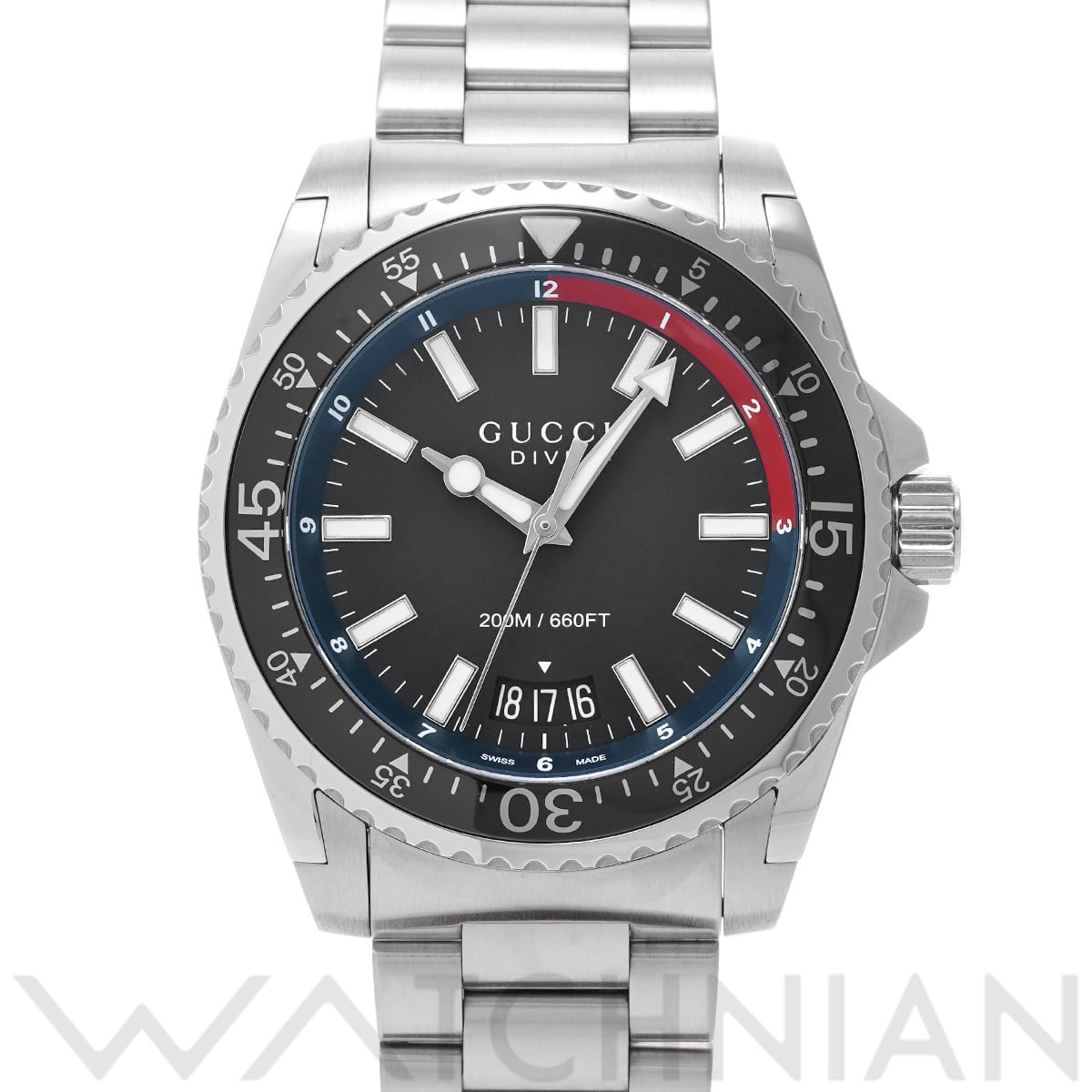 グッチ ダイブ YA136212 ブラック メンズ 時計 【中古】【wristwatch】