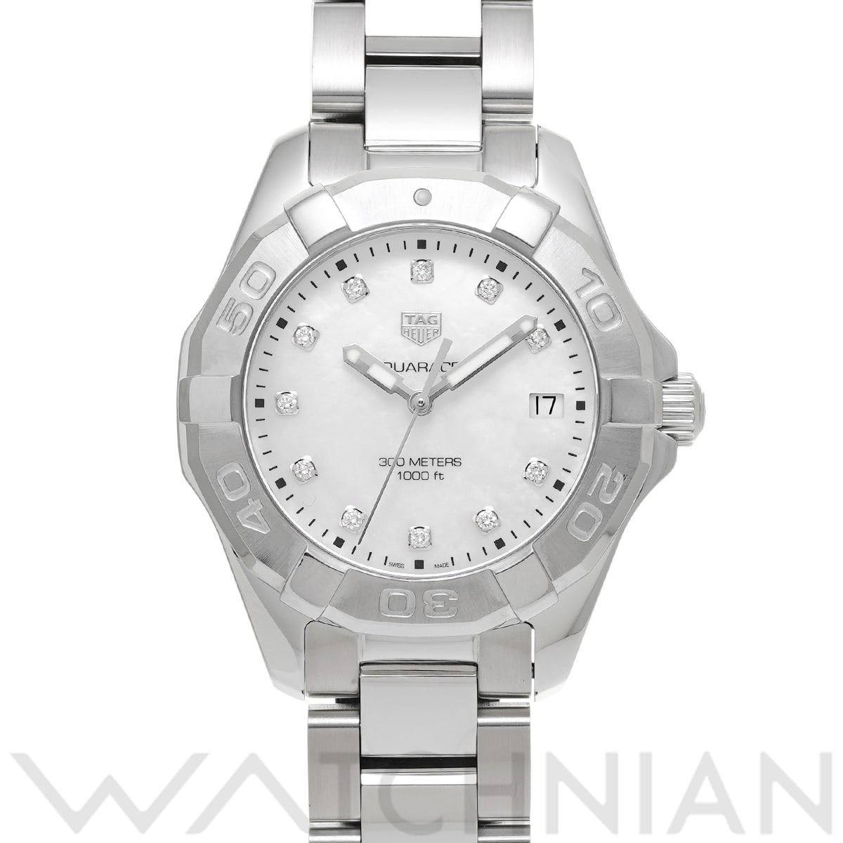 タグ ホイヤー アクアレーサー クォーツ WBD131B.BA0748 ホワイトシェル/ダイヤモンド レディース 時計 【中古】【wristwatch】