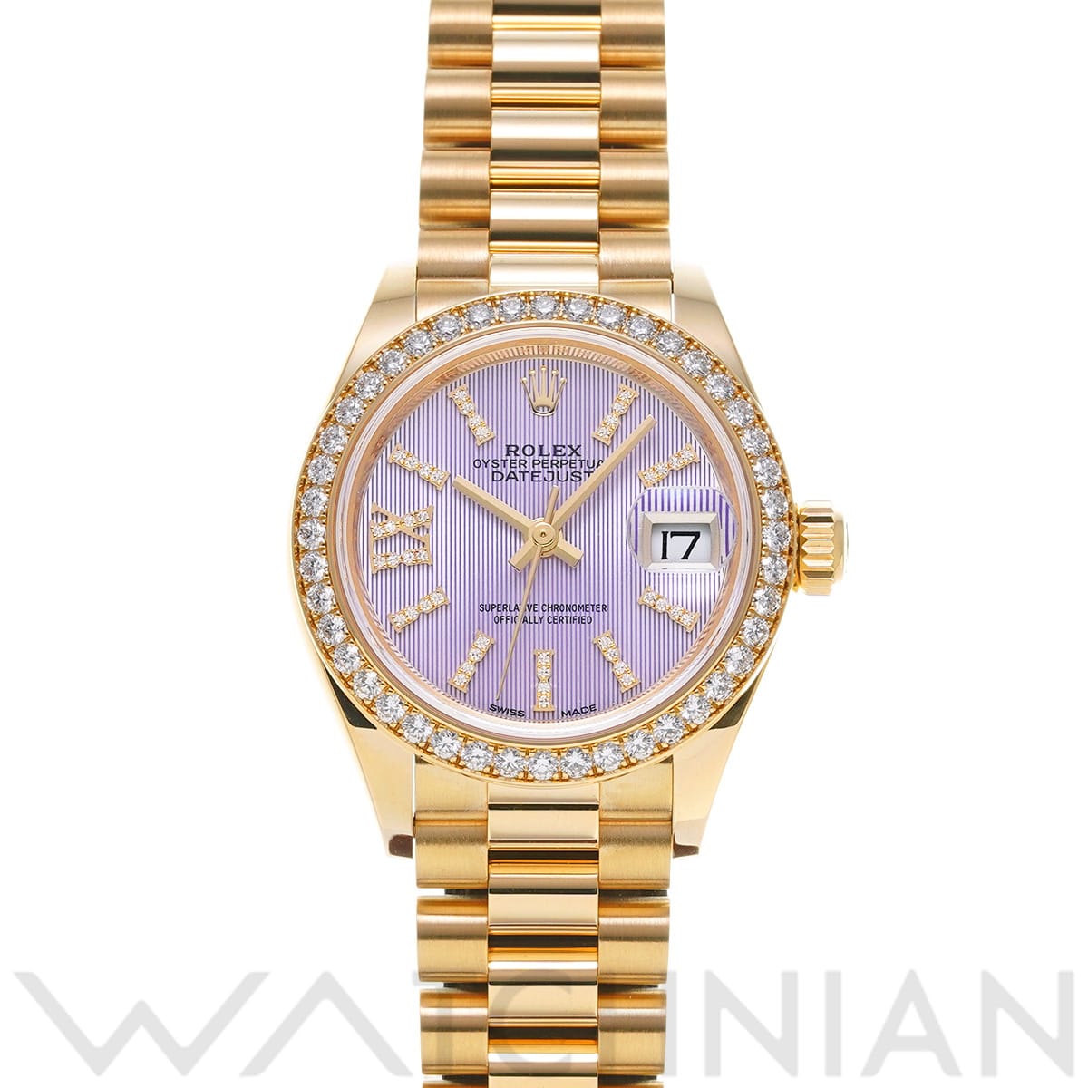 ロレックス レディ デイトジャスト 28 279138RBR コーンフラワーブルー/ダイヤモンド レディース 時計 【中古】【wristwatch】
