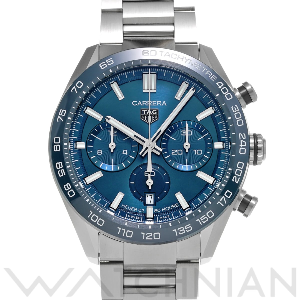 タグ ホイヤー カレラ キャリバー ホイヤー02 クロノグラフ CBN2A1A.FC6537 ブルー メンズ 時計 【中古】【wristwatch】