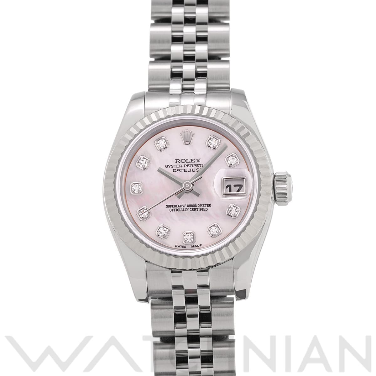 ロレックス レディ デイトジャスト 26 179174NG ピンクシェル/ダイヤモンド レディース 時計 【中古】【wristwatch】